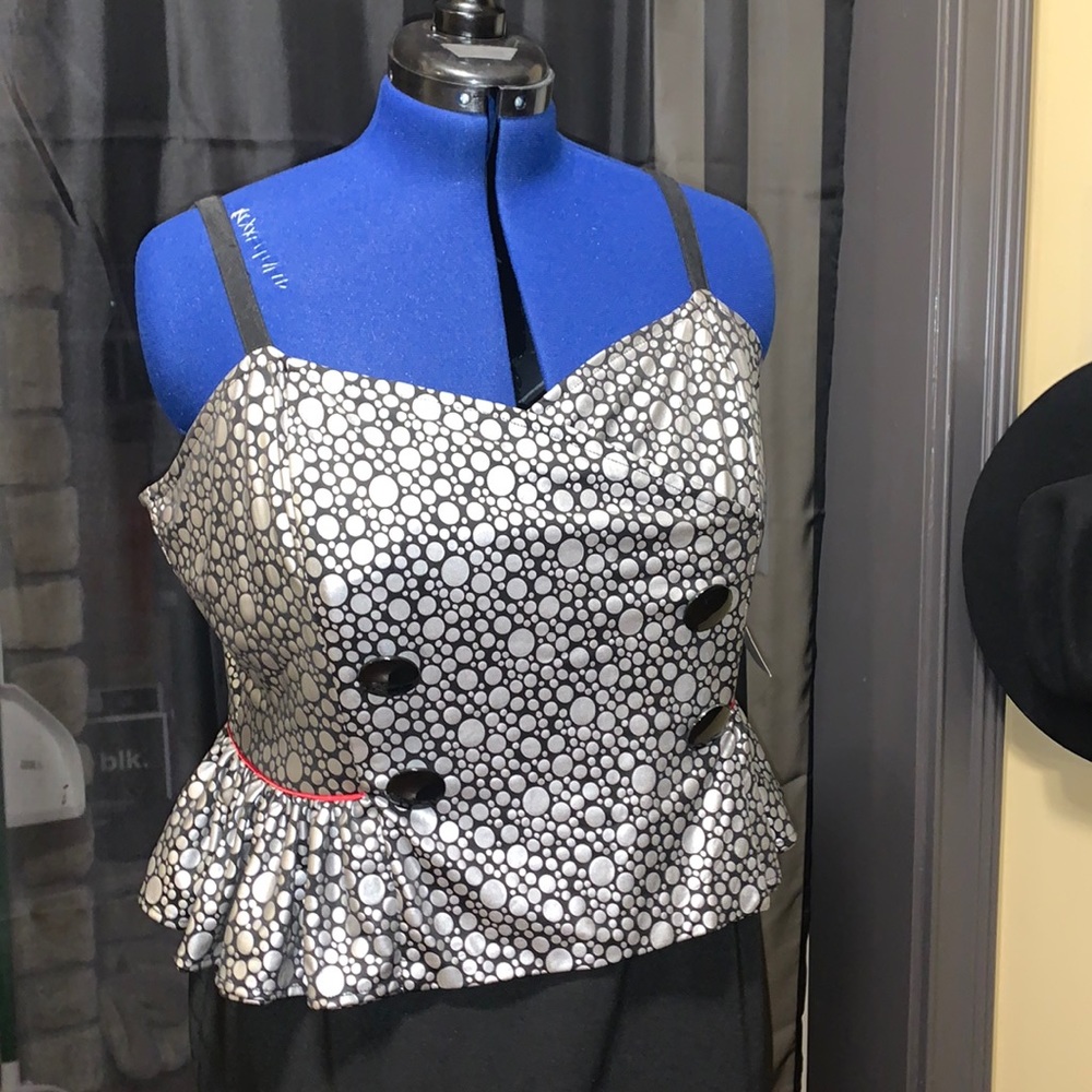 Black and Silver polka dot dress